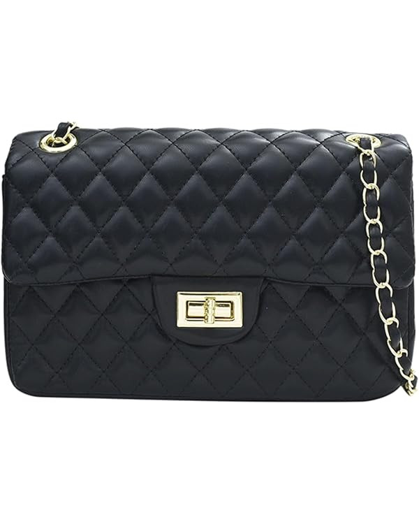 Fashion Trendy Ladies Side Bags Small Chain Leather Fabric Women Purse Handbags Shoulder Bags | Amazon (US)