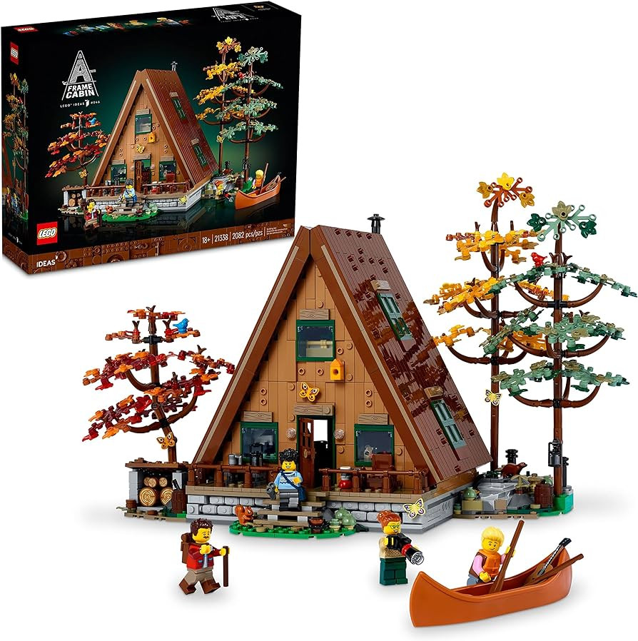 LEGO Ideas A-Frame Cabin 21338 Collectible Display Set, Buildable Model Kit for Adults, Gift for ... | Amazon (US)