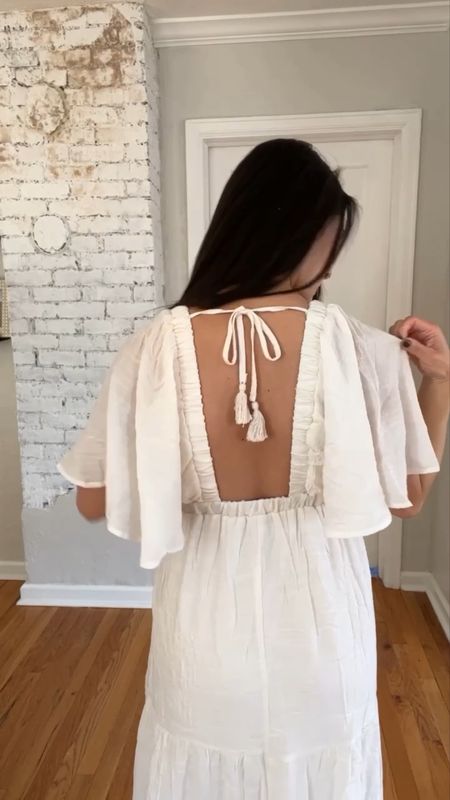 White boho maxi dress bump friendly style. Baby shower outfit bridal shower outfit. White dress. Flowly dress. Long dress. Pink Lily style 

#LTKunder100 #LTKbump #LTKstyletip