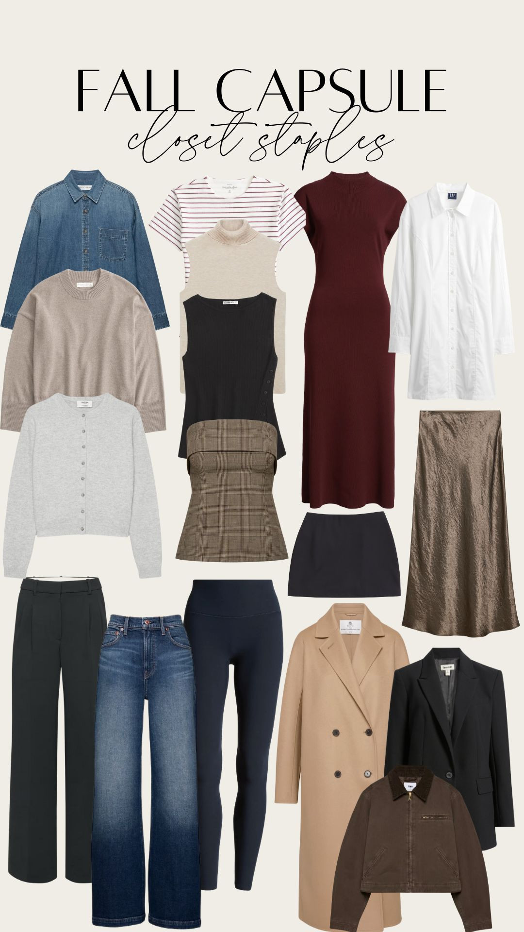Chic Fall Capsule Wardrobe Lookbook! 

Fall outfits. Mic and match pieces for fall. Timeless pieces. Dark wash denim. Black trousers. Comfy leggings. Tan trench coat. Black blazer. Brown barn work jacket. Metallic midi skirt. Black mini skirt. Maroon midi dress. Striped baby tee. White button down dress. Sweater tanks. Strapless plaid top. Workwear. Work outfits. Classroom teacher outfits.  

 

#LTKSeasonal #LTKStyleTip