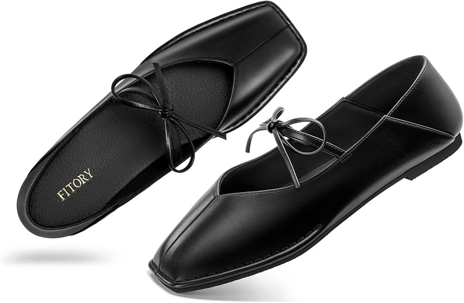 FITORY Ballet Flats for Women Mary Jane Shoes with Square Toe Comfortable | Amazon (US)