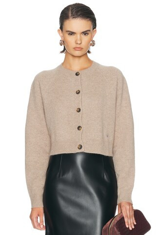 Loulou de Saison Heike Cropped Raglan Cardigan in Beige | FWRD 