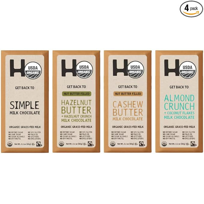 Chocolate Bar Variety Pack – 4 Flavors – Vegan, Paleo, Gluten-Free – No Dairy, No Refined S... | Amazon (US)