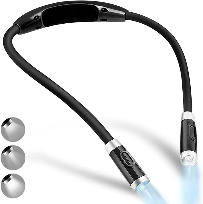 Vekkia Rechargeable LED Neck Reading Light, Book Lights for Reading in Bed, 3 Brightness Levels, ... | Amazon (US)