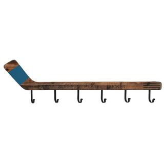 Litton Lane Mavern 11 in. H Wood 20 lb. Brown Hockey Stick 6-Hanger Wall Hook 55587 - The Home De... | The Home Depot