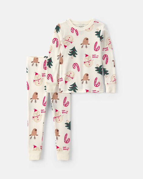Toddler 2-Piece Christmas Holiday Icon 100% Cotton Snug Fit Pajama Set - Cream | Carter's Inc