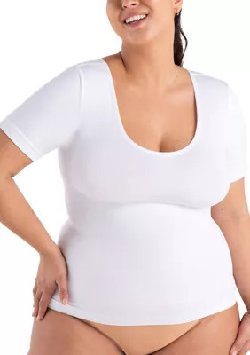 Shapermint Essentials Women's All Day Every Day Scoop Neck Shaper Top, White, X-Large | Belk