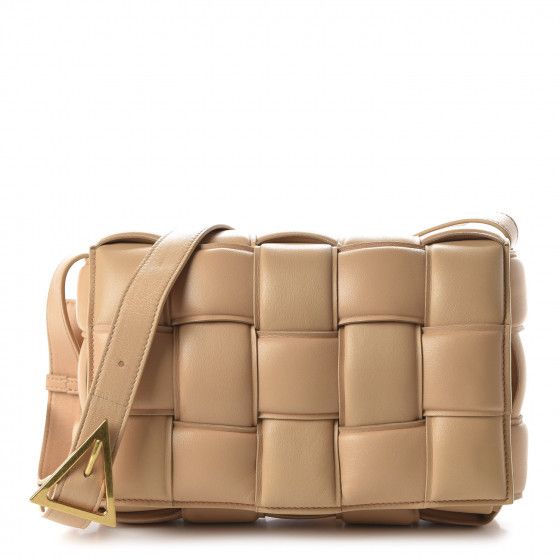 BOTTEGA VENETA Nappa Maxi Intrecciato Padded Cassette Crossbody Bag Almond Gold | Fashionphile