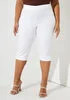 High Rise Stretch Cotton Capris | Ashley Stewart