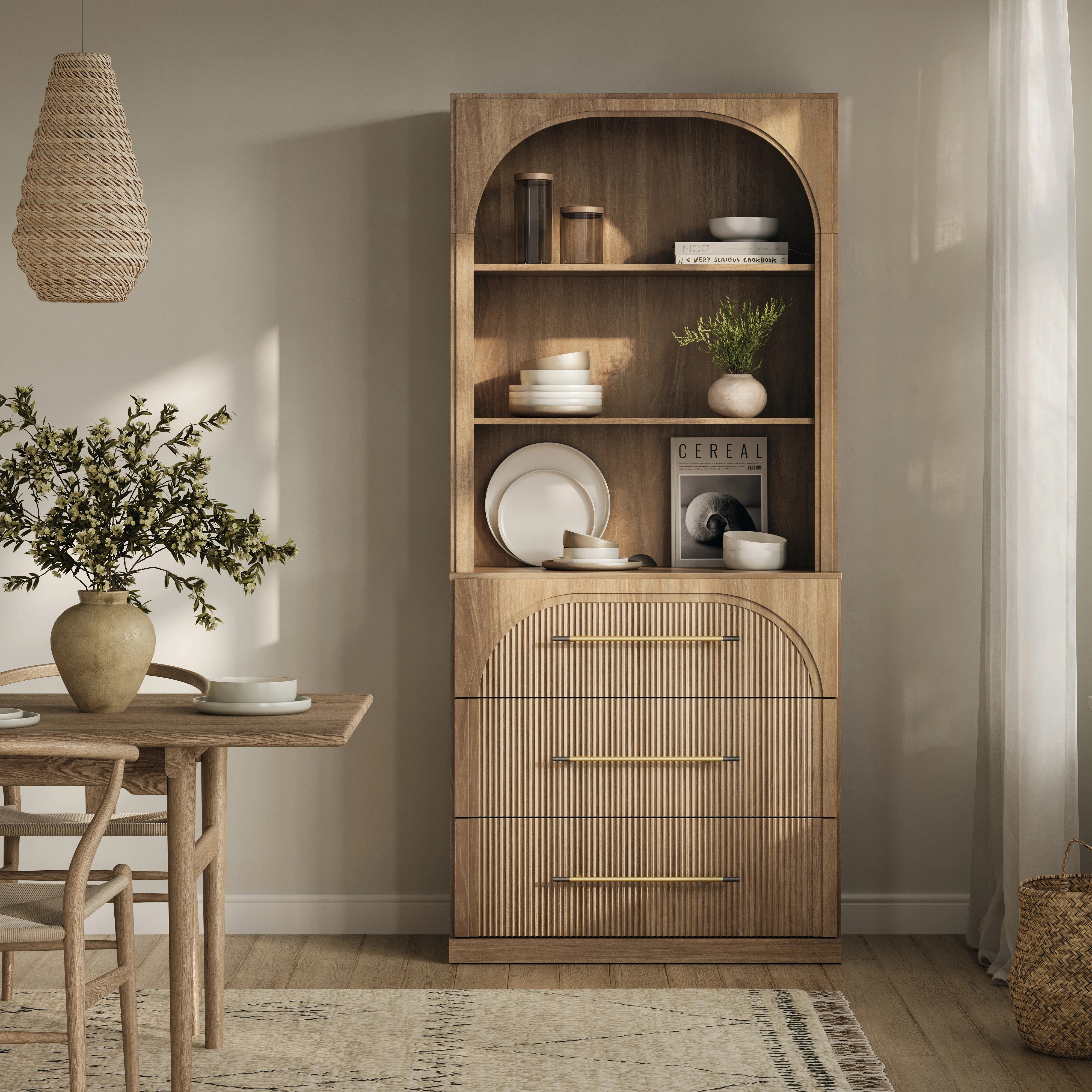 72" Tall Modern Bookshelf with 3 Drawers | Wayfair North America