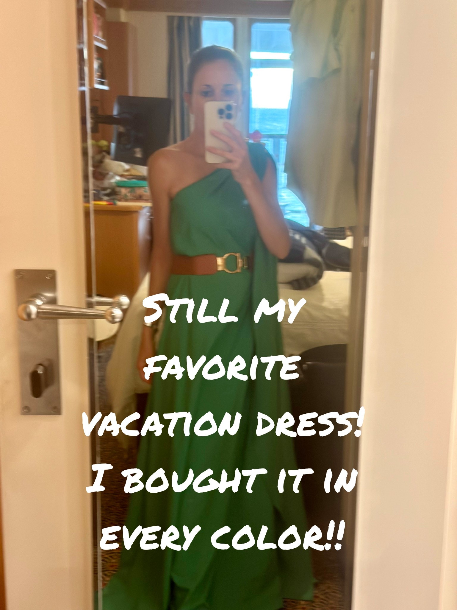 Absolute favorite vacation dress! Dress it up, dress it down. Looks great with hair in a bun, ponytail or if you have time to fix it now it out and wear it down! 

#easyoutfit #dress #maxidress #oneshoulderdress #vacationoutfit

#LTKFindsUnder50 #LTKOver40 #LTKTravel