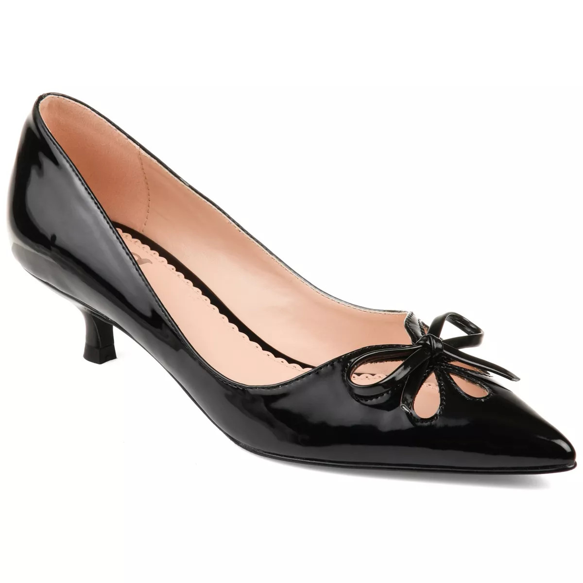 Journee Collection Womens Lutana Pointed Toe Kitten Heel Pumps Black 8.5 | Target