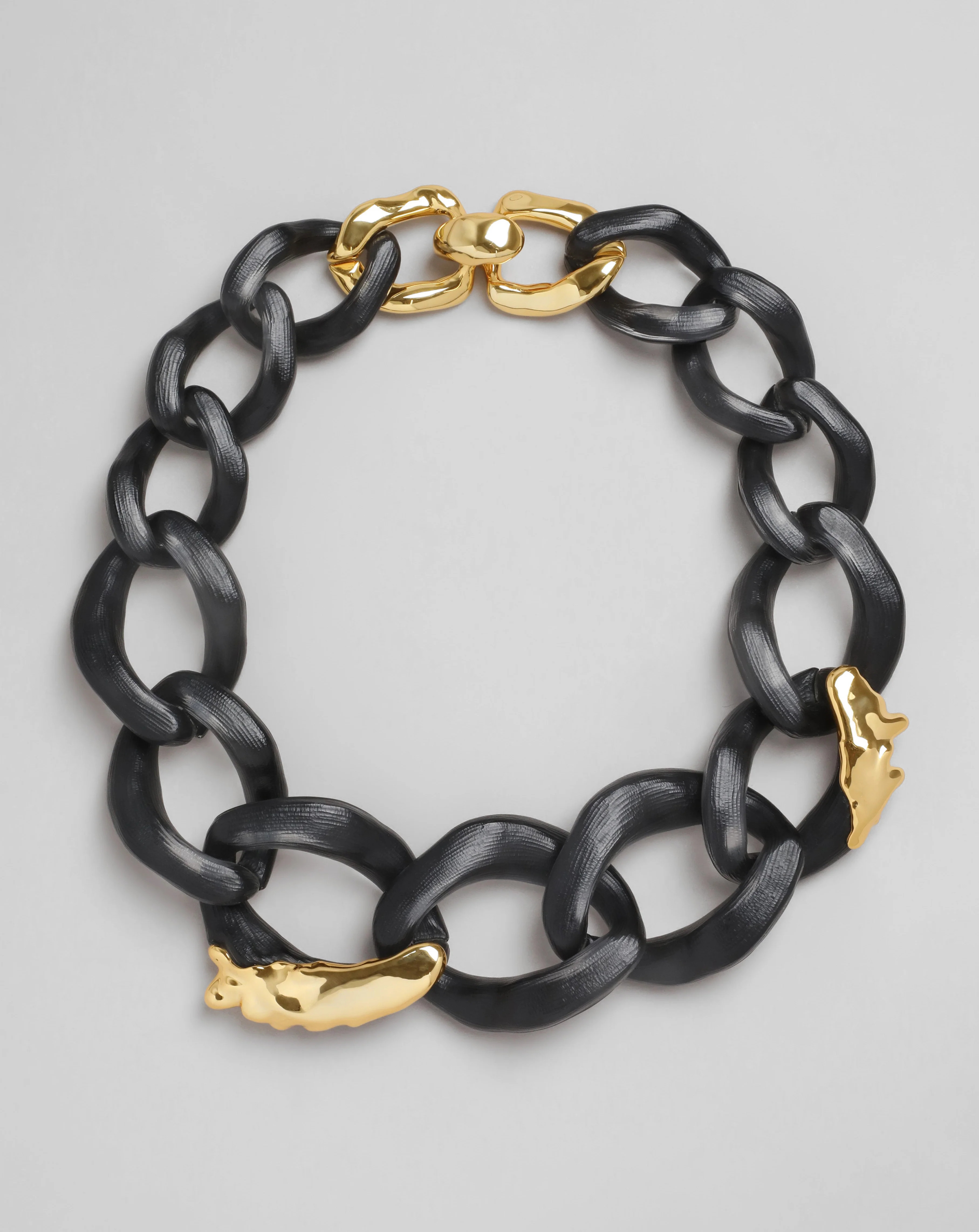 Black Lucite Molten X Large Link Necklace | ALEXIS BITTAR | Alexis Bittar