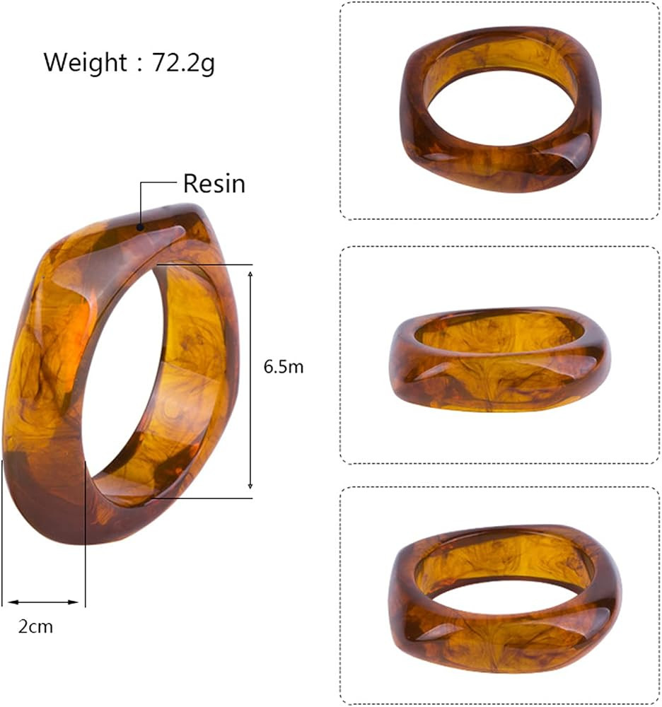 Resin Irregular Bangle Wrap Bracelet Colorful for Women Jewelry Gifts Geometric Bohemian Holiday ... | Amazon (US)