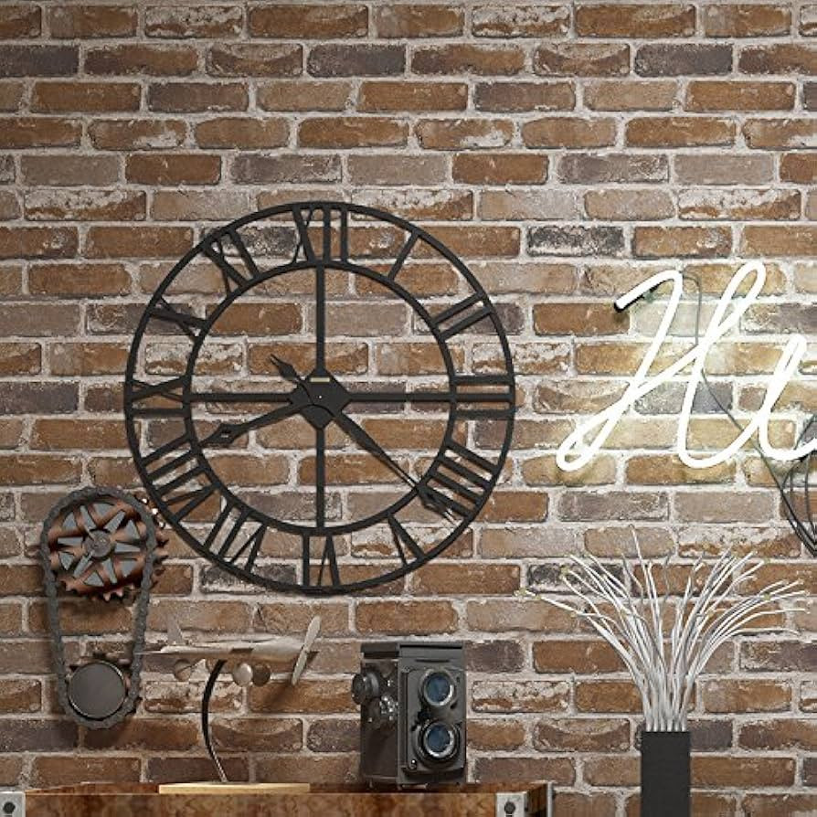 Okydoky Peel and Stick Brown Brick Wallpaper, Self-Adhesive Wallpaper, Vinyl Waterproof Vintage W... | Amazon (US)