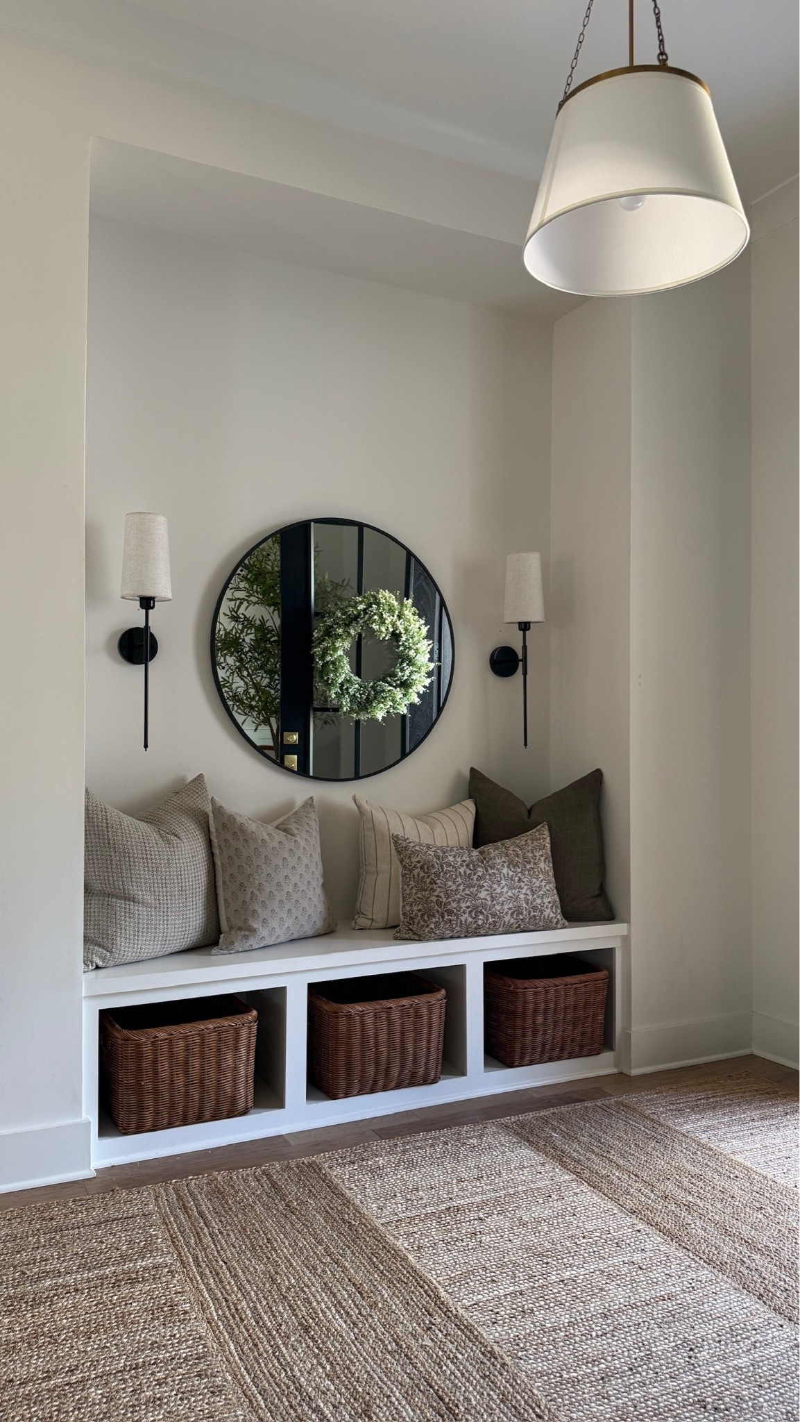 This cozy, textured rug took our entryway to the next level! Especially with the pretty baskets and throw pillows, it creates the perfect inviting feel for this space!

#LTKHome