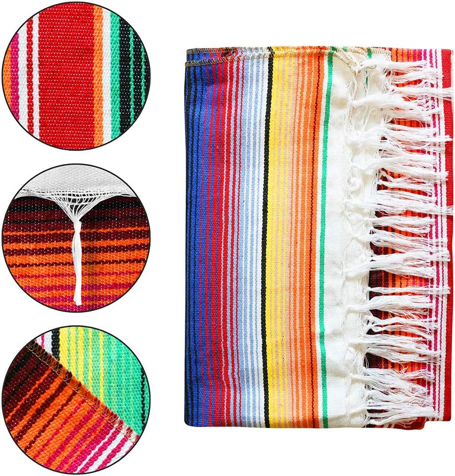 84 x 59 Inch Serape Bay Window Blanket & Tablecloth, Tatami Bed Cover, Tapestry Picnic Mat for Me... | Amazon (US)