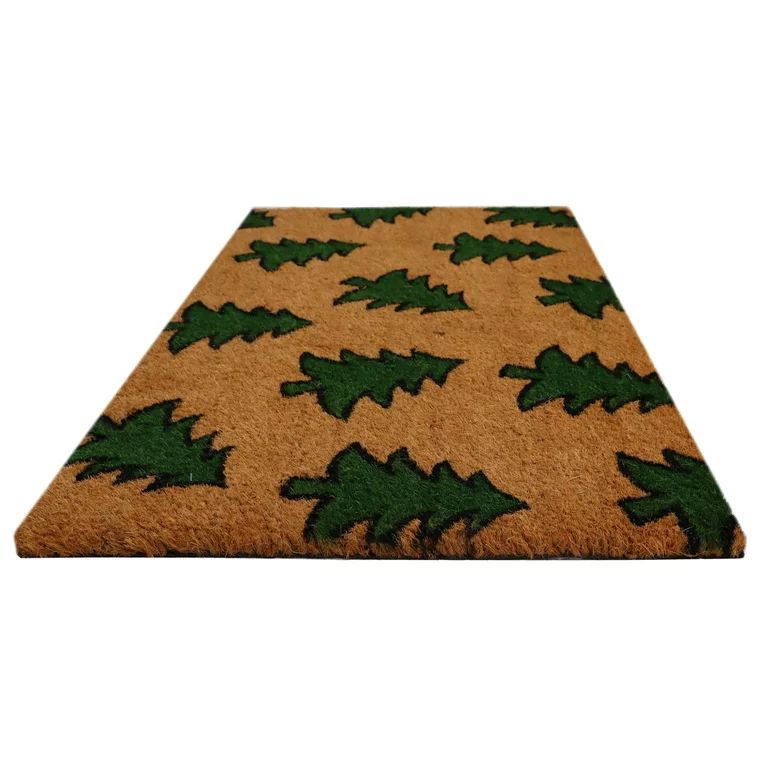 Holiday Time Green Pine Trees Coir Doormat, 18" x 30" | Walmart (US)