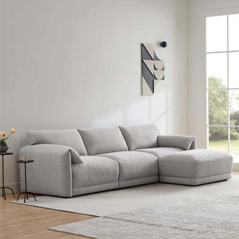 Bodhild 115.7'' Boucle 4 - Piece Modular Sectional with Ottoman | Wayfair North America