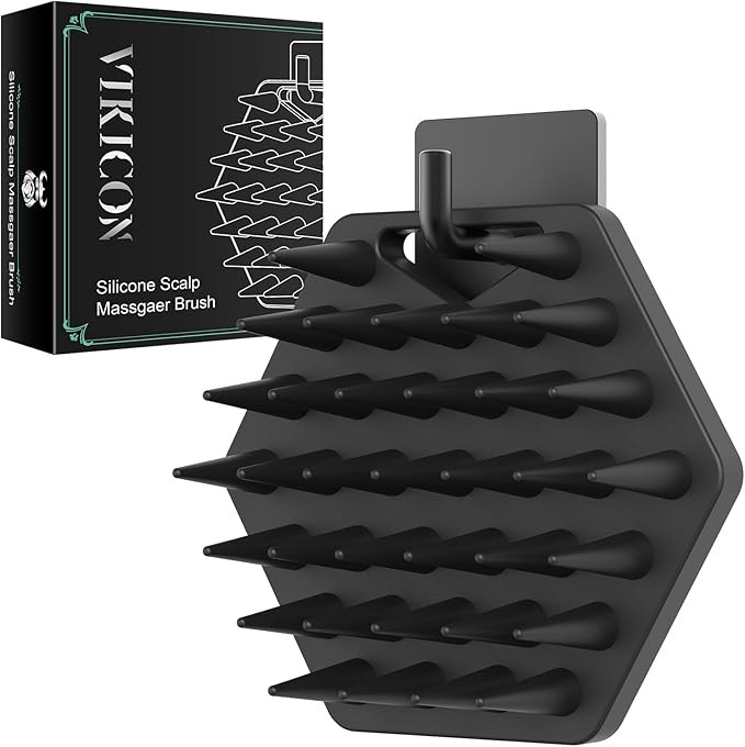 VIKICON Silicone Scalp Massager & Hair Scrubber - Hair & Beard Exfoliator Scrubber for Hair Growt... | Amazon (US)