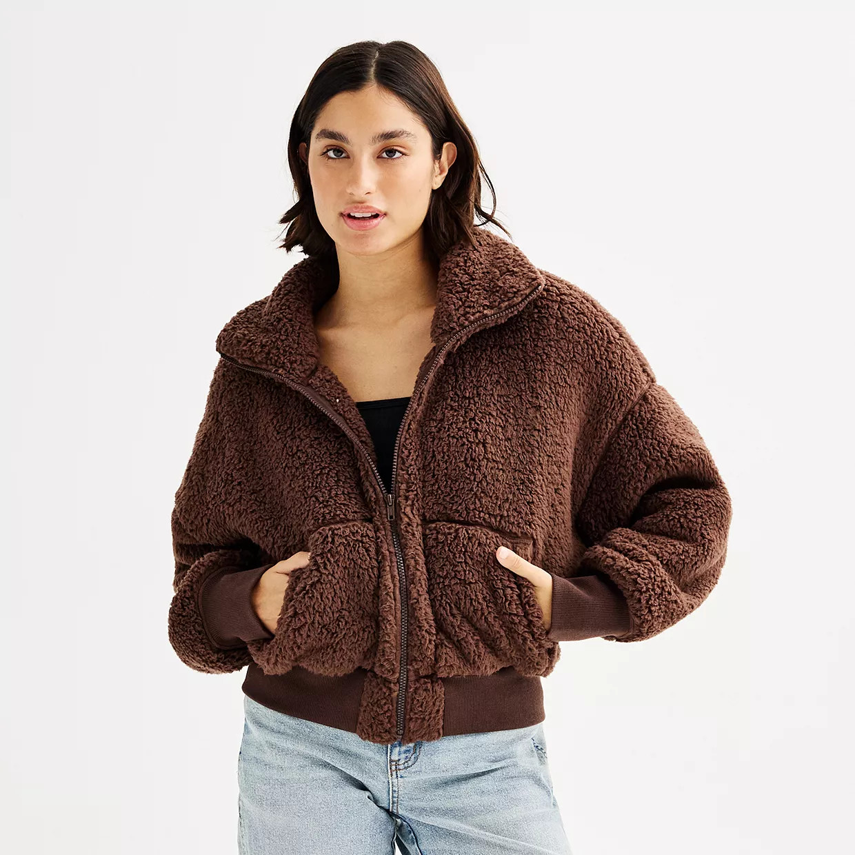 Juniors' SO® High Pile Full-Zip Jacket | Kohl's