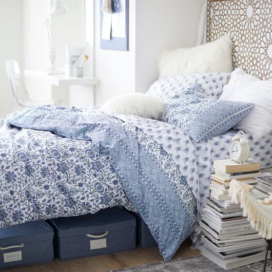 Paisley Floral Organic Duvet Cover + Sham | Pottery Barn Teen