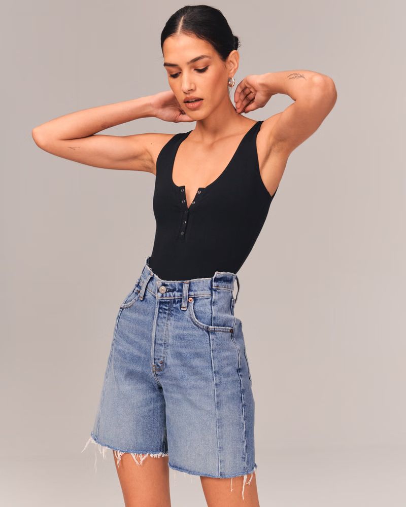 Women's High Rise 7 Inch Dad Shorts | Women's Bottoms | Abercrombie.com | Abercrombie & Fitch (US)