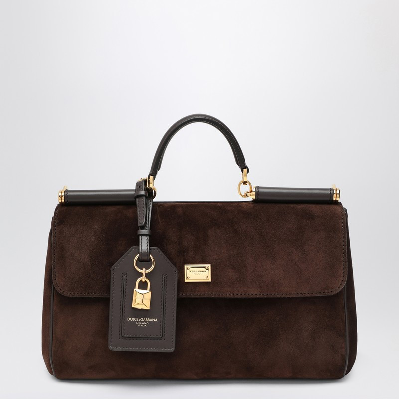 Brown suede leather bag My Sicily | The Double F