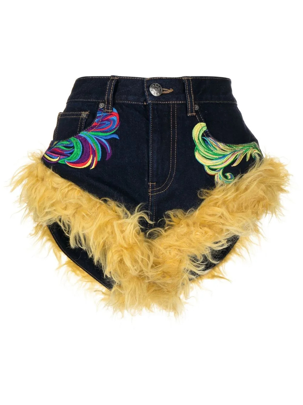 wool-trim denim shorts | Farfetch Global