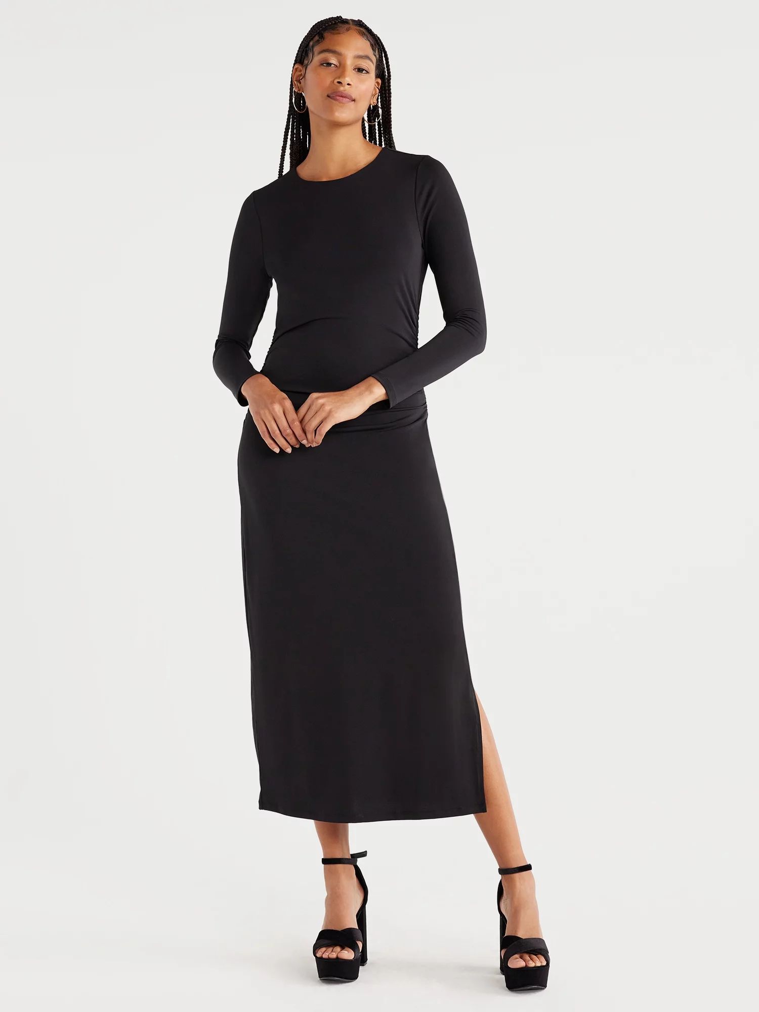 Scoop Women’s Gathered Waist Maxi Dress, Sizes XS-XXL | Walmart (US)