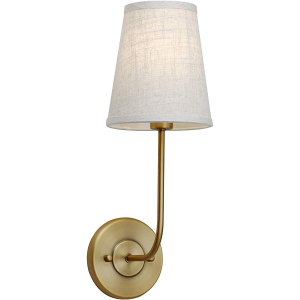 Forma Wall Sconce Light Fixture | Brushed Brass Bathroom Lighting with Fabric Shade LL-SC482-AB | Amazon (US)