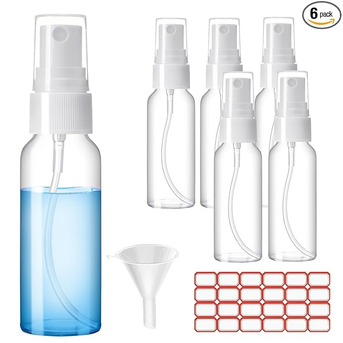 Spray Bottles, 1oz/30ml Clear Empty Fine Mist Plastic Mini Travel Bottle Set, Small Refillable Li... | Amazon (US)