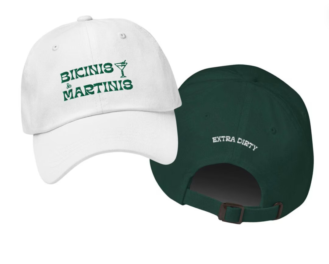 Bikinis & Martinis, Bachelorette Hat, Martini Lover Hat, Bikinis and Martinis, Bachelorette Hats,... | Etsy (US)