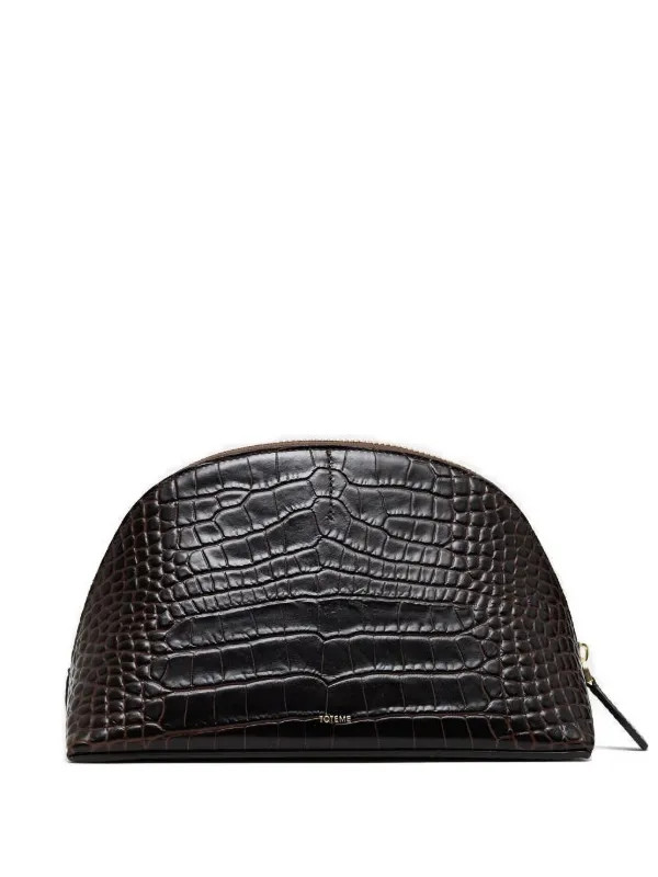 TOTEME crocodile-embossed Clutch Bag | Brown | FARFETCH UK | Farfetch Global
