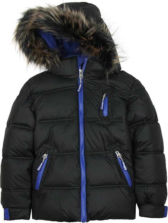 Deux par Deux Boys' Black Puffer Coat, Sizes 2-14 | Amazon (US)