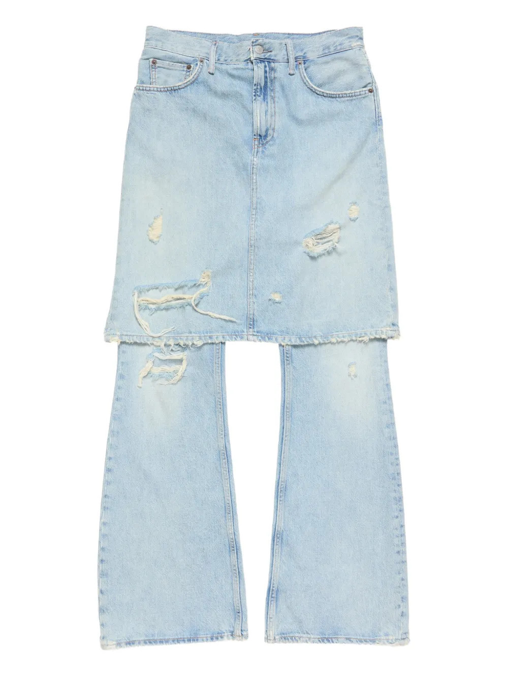 Acne Studios ripped panelled jeans - Blue | Farfetch Global