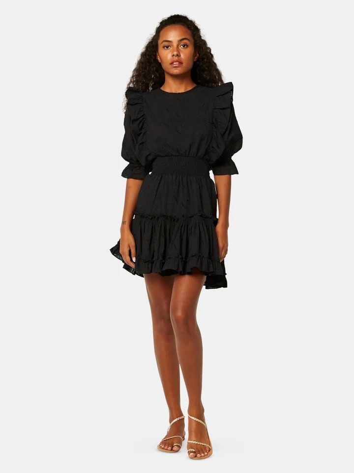 Doutzen Puff Sleeve Eyelet Mini Dress | Verishop