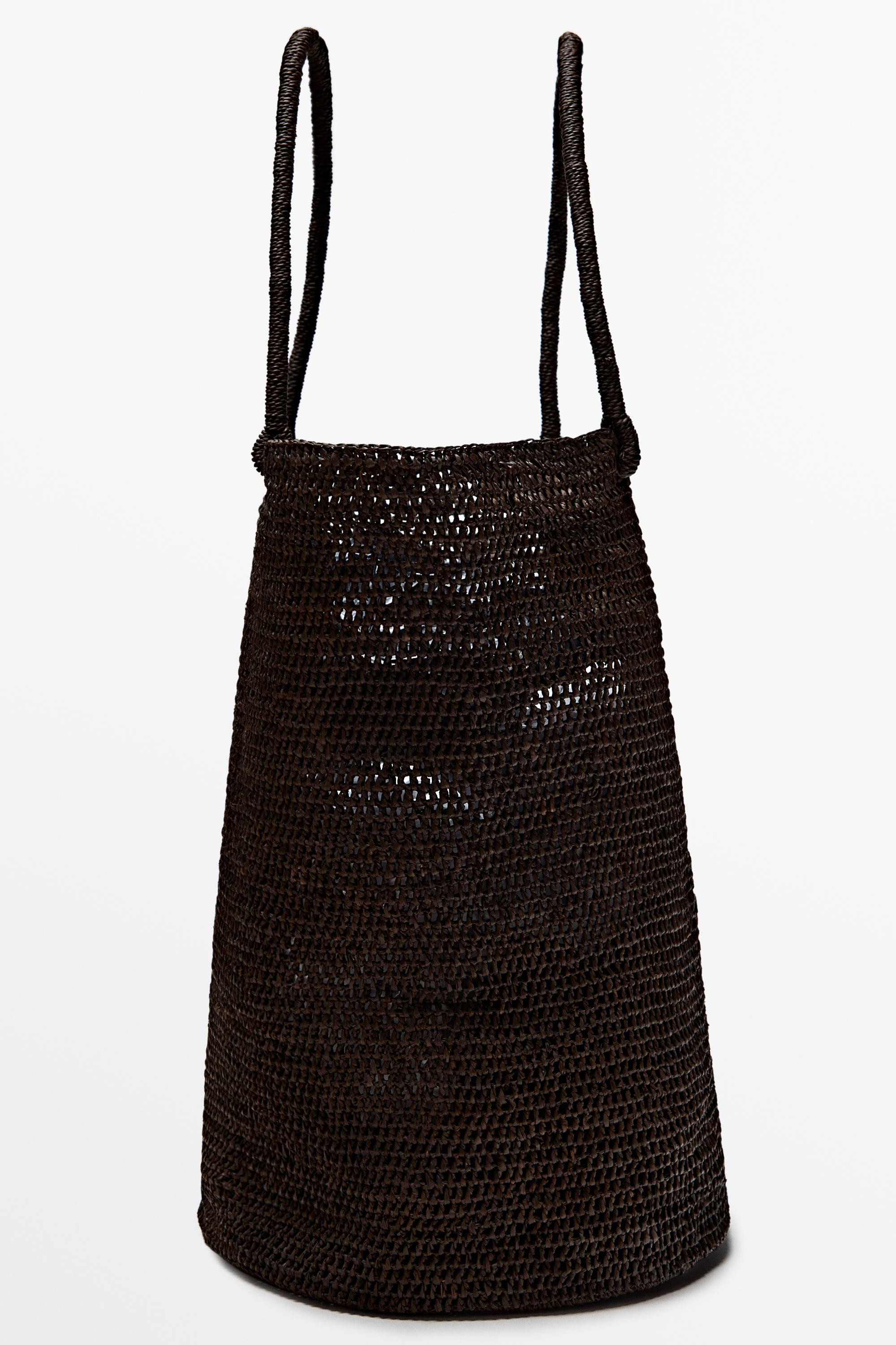 Raffia bucket tote bag | Massimo Dutti UK