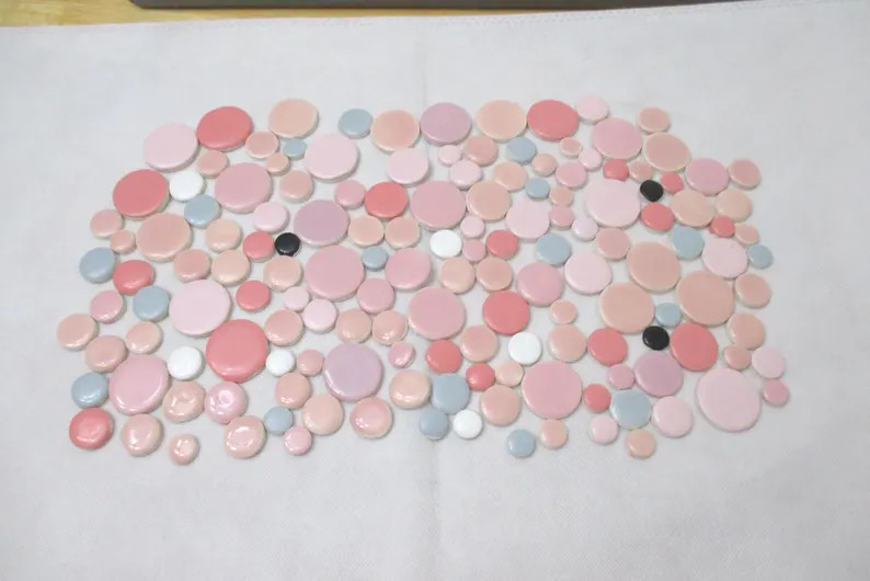 P153 - PINK Mix Dots - 153 Pcs Tiny Tiles - Ceramic Mosaic Tiles - Etsy | Etsy (US)
