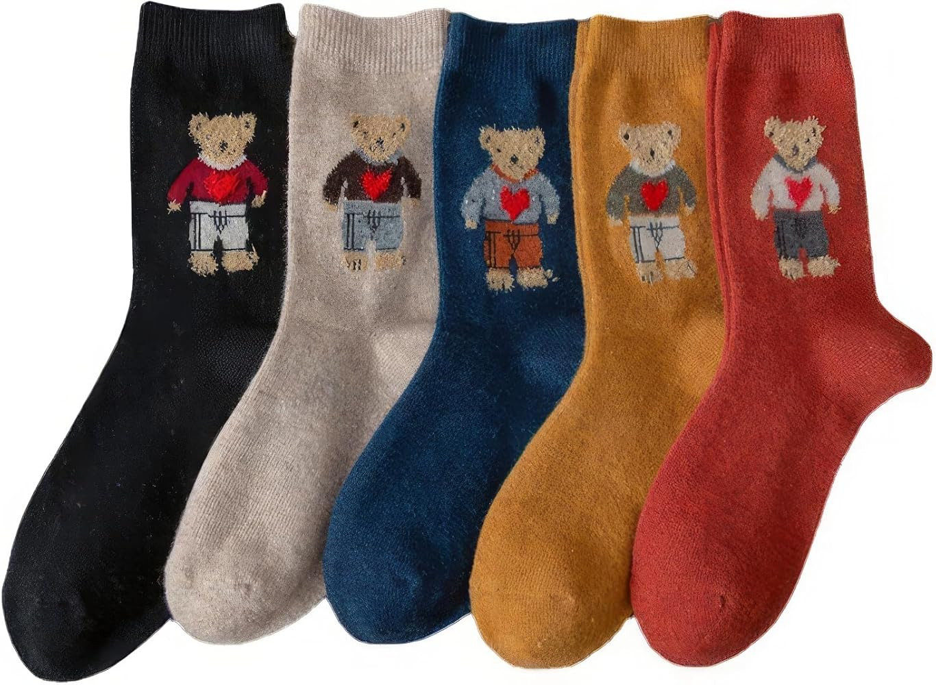5 Pairs Wool Socks Thick Wool Crew Socks, Thermal Warm Socks for Women Soft and Comfortable | Amazon (CA)