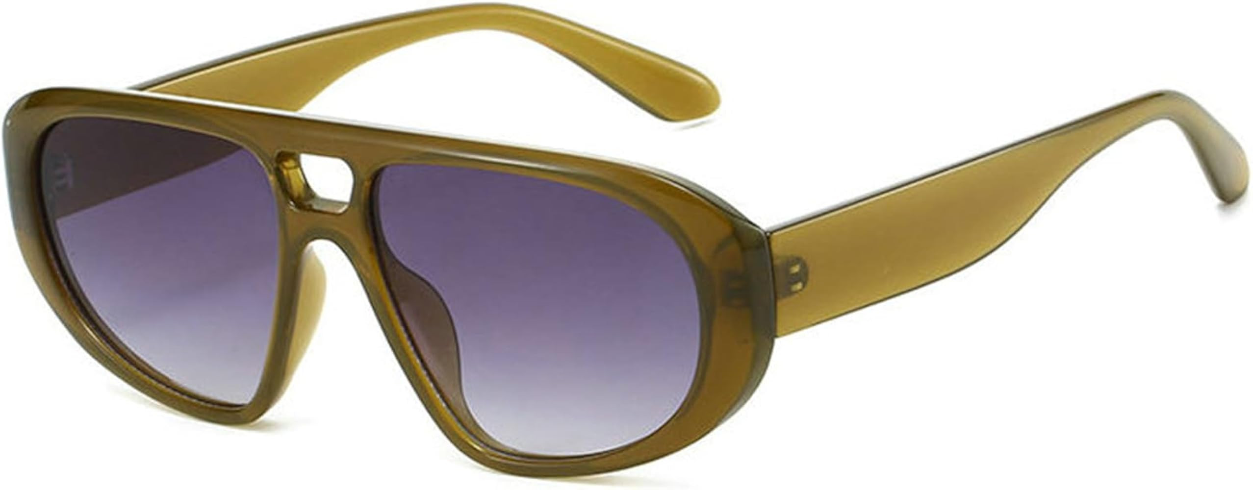 willochra Vintage Pilot Men Double Bridge Sunglasses Fashion Leopard Shades UV400 Women Trending ... | Amazon (US)