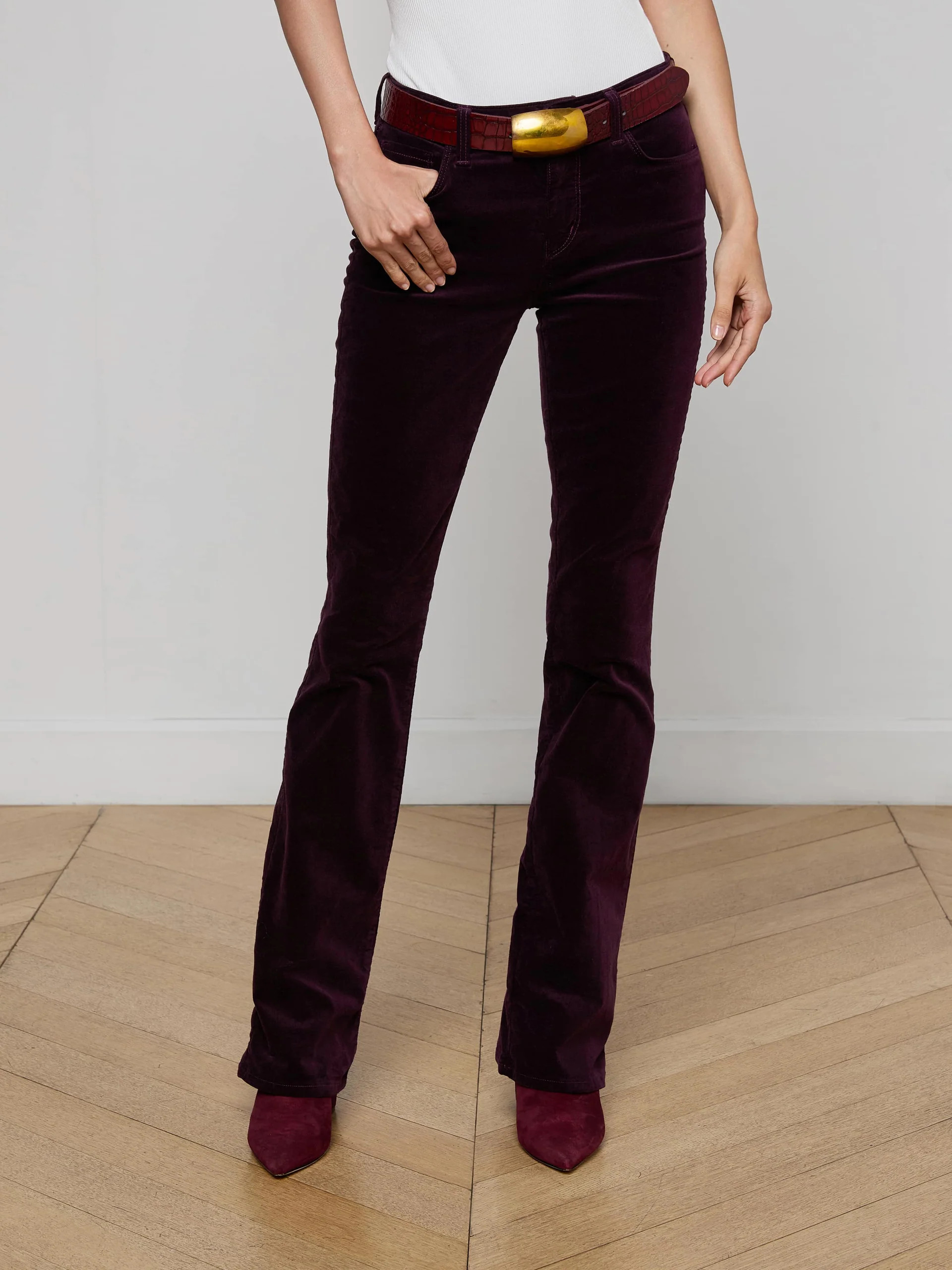 Stevie Velvet Jean in Dark Malbec | L'AGENCE | L'Agence