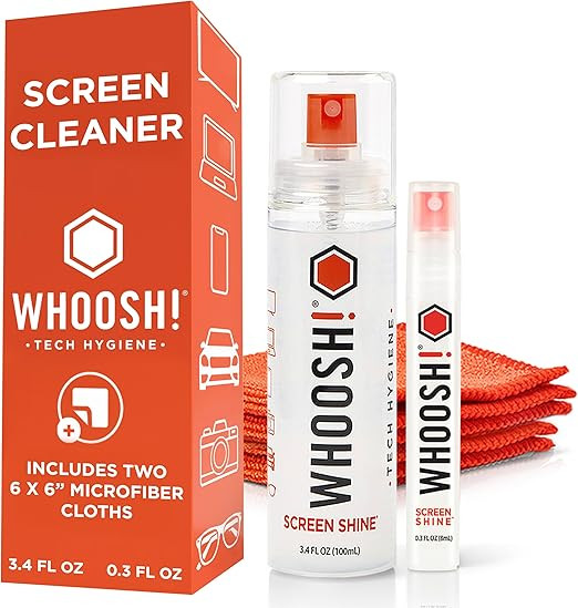 WHOOSH! Screen Shine Duo - Screen Cleaner Spray for iPad, Monitor, Laptop, MacBook - 3.4 oz & 0.3... | Amazon (US)
