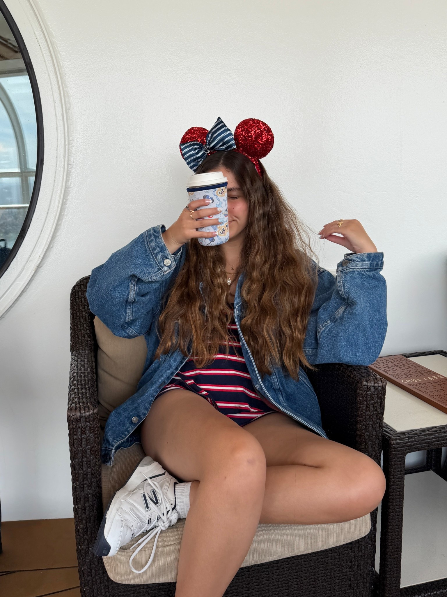 Disney Cruise Line coffee run ootd ✨♥️

Ears: Disney Cruise Line (linked on eBay) 
Striped set: Target
Jean jacket: Vintage Gap (linked similar)
Shoes: New Balance (linked on Amazon)
Cup coozie: Golden Stars on IG

Ig: @jkyinthesky 

#disneycruise #disneycruiseline #disneystyle #styleinspo #disneyvacation #summerstyle #aestheticstyle #coffeerun #nauticalstyle #cruisestyle #cruisevibes #cruisevacation

#LTKootd #LTKmorningroutine #LTKdayinmylife