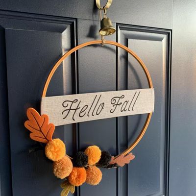 Harvest Pom Pom &#34;Hello Fall&#34; Hoop Wreath - Hyde &#38; EEK! Boutique&#8482; | Target