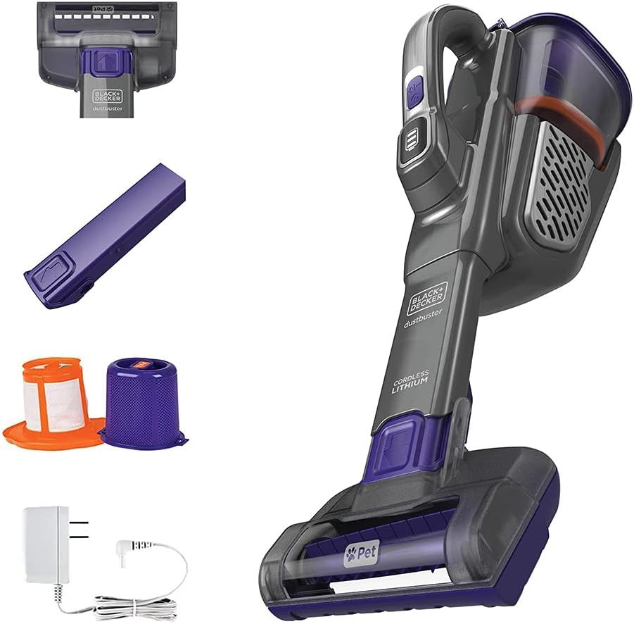 BLACK+DECKER Furbuster Handheld Vacuum for Pets, Cordless, AdvancedClean+, Gray (HHVK515JP07) | Amazon (US)