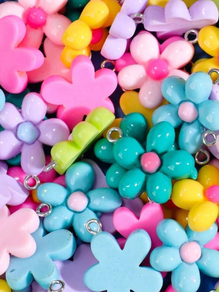 20g Random Color Cute Multi-Colored Transparent Flower DIY Beads For Making Necklaces, Earrings, ... | SHEIN