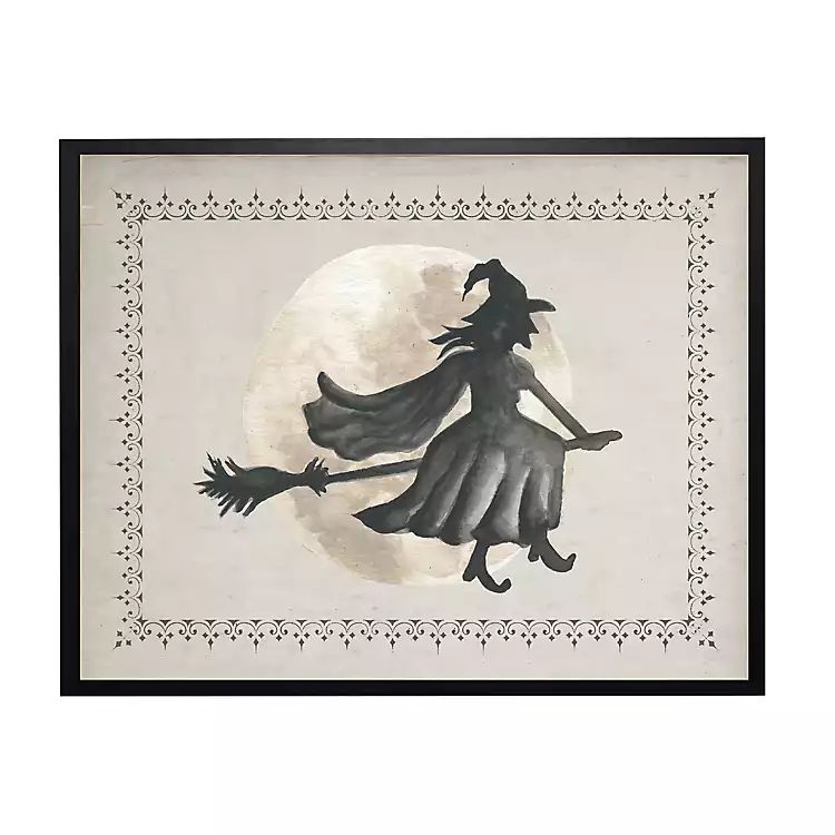 Flying Witch Framed Halloween Wall Art | Kirkland's Home