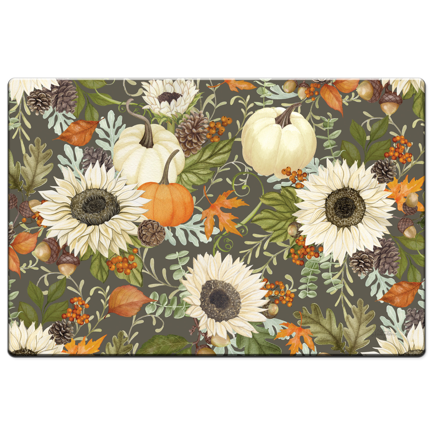 CounterArt "Farmhouse Fall Floral"  Decorative Kitchen Floor Mat | Walmart (US)