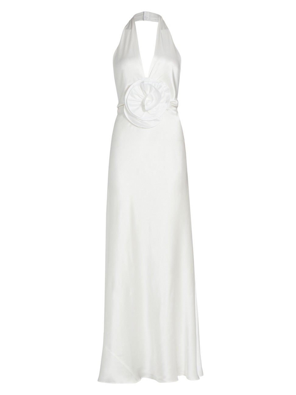 Women's Grayson Rose Silk Charmeuse Halter Gown - Blanc - Size 8 - Blanc - Size 8 | Saks Fifth Avenue